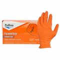 Hospeco Pyramid Grip, Nitrile Disposable Gloves, 8.5 mil Palm, Nitrile, Powder-Free, 2XL, 100 PK, Orange GL-NT107ORFXX
